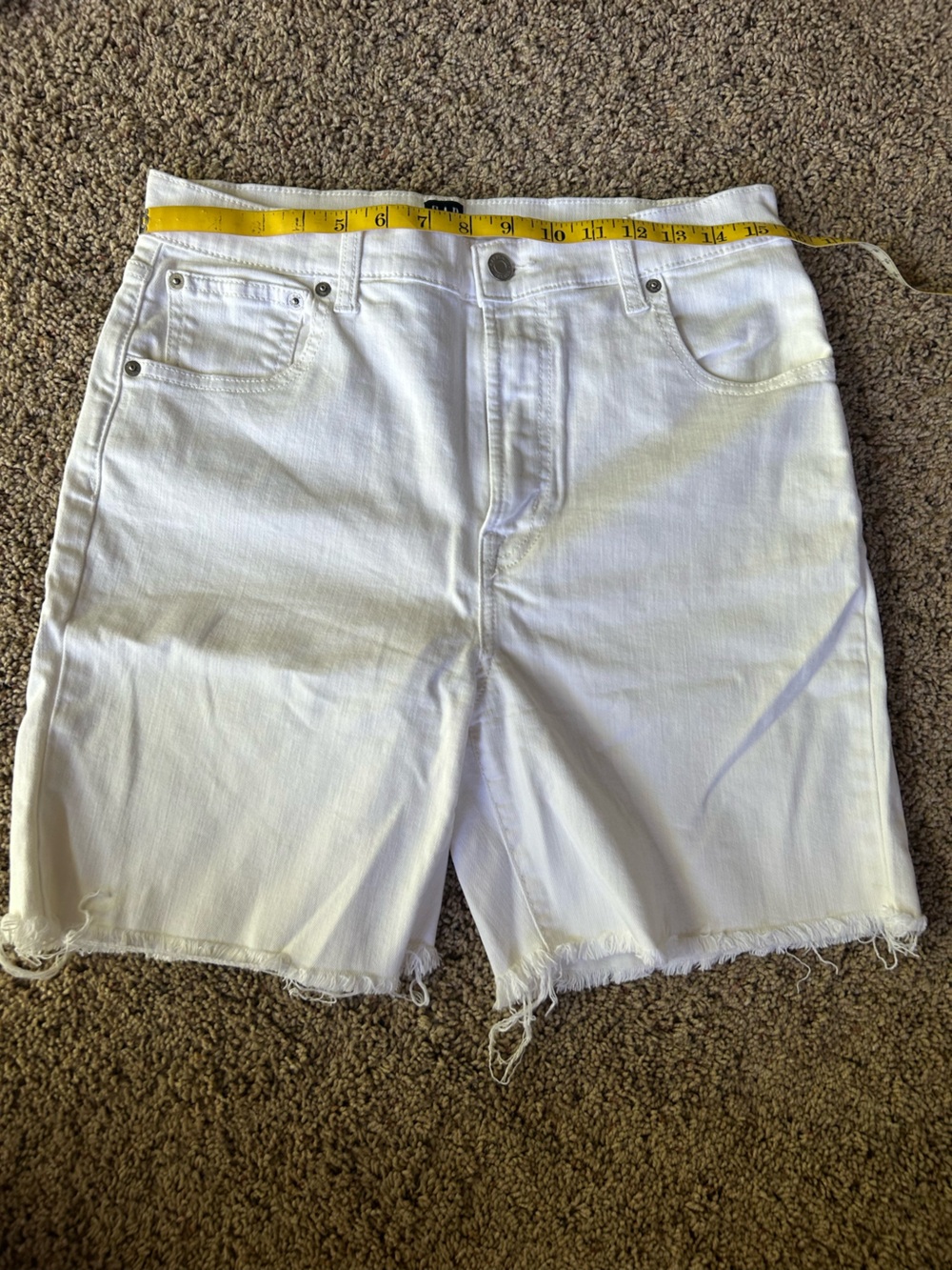 GAP White Denim Shorts with Classic Button Fly